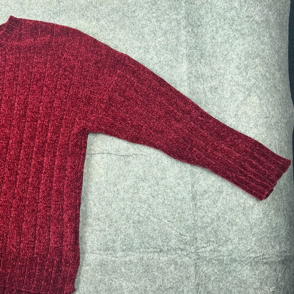 Seven7 Sweater Womens 2X XXL Red Wine Chenille Cable Knit Pullover Soft Cozy - Picture 4 of 11